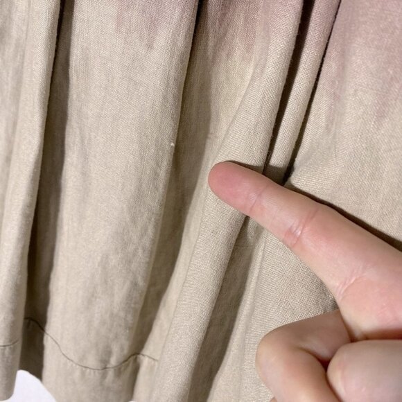 Effeti Moda Brown Tan Ombre Pleated Linen Skirt 4 - Picture 9 of 16